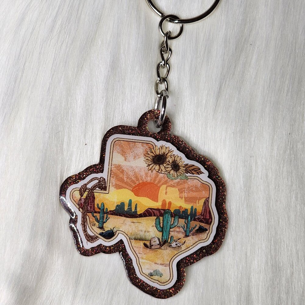 Texas Sunset Keychain - Picture 1 of 2